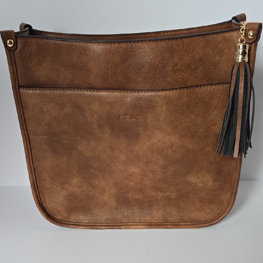 HKCLUF Brown Leather Shoulder Bag